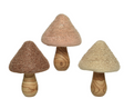 Paddenstoel hout wol 3 assorti 14x14x20cm