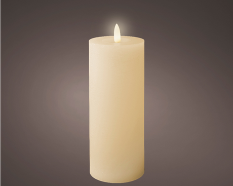 Led kaars rustiek incl. timer - 7.00x19.00cm - ivoor