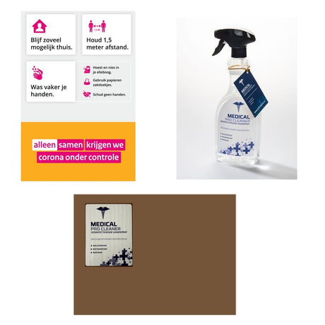 Medical pro cleaner desinfektionsmiddel håndspray 750 ml æske 10 stk