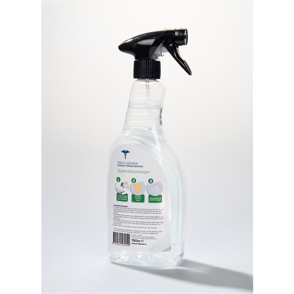 Pro cleaner desinfektionsmiddel overfladerens 750 ml æske 10 stk