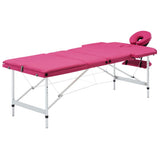 Vidaxl Massage Table Sammenfoldelig 3 zoner Aluminium Pink