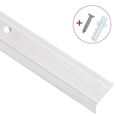 Vidaxl trapneuzen l-vormig 15 st 90 cm aluminium zilverkleurig