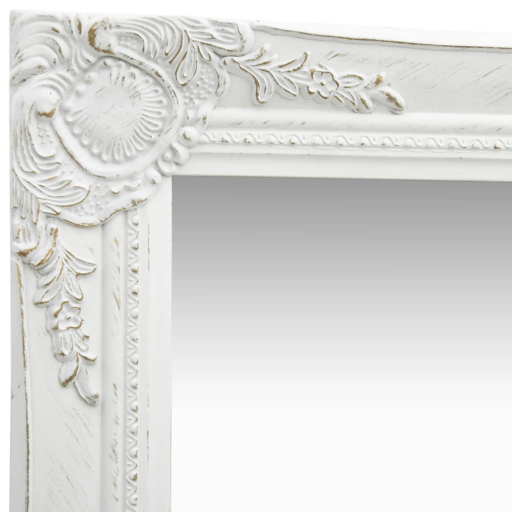 Vidaxl Wall Mirror Baroque stil 40x40 cm hvid
