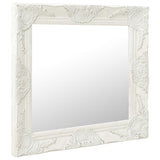 Vidaxl Wall Mirror Baroque stil 50x50 cm hvid