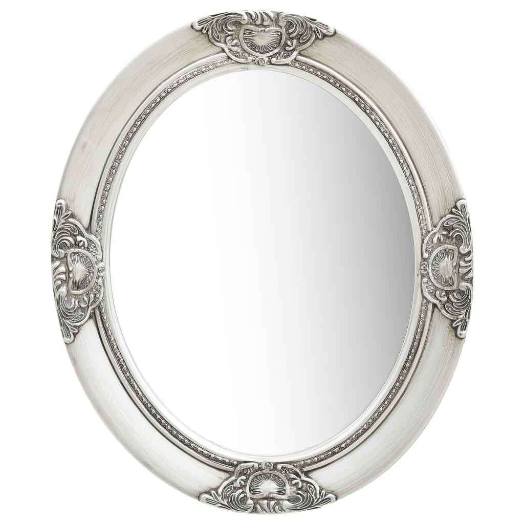 Vidaxl Wall Mirror Baroque Style 50x60 cm sølvfarvet
