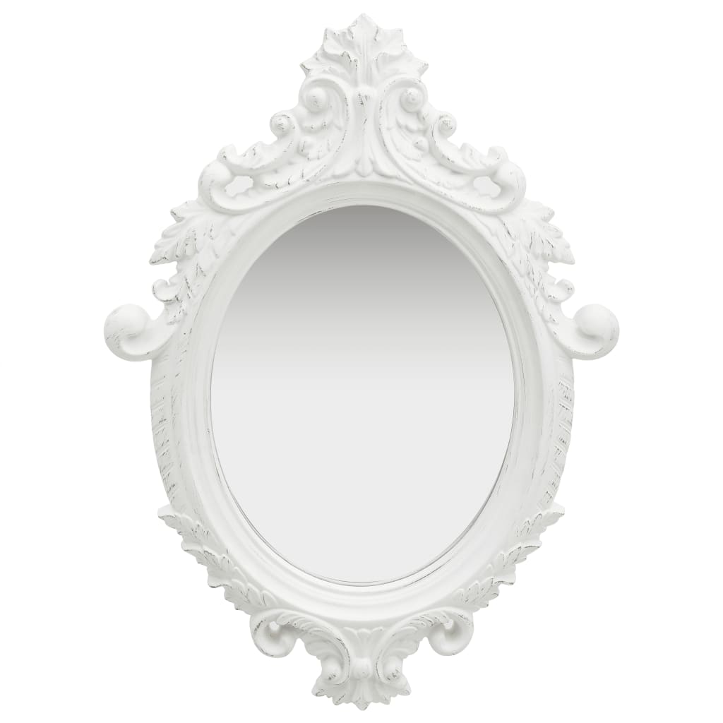 Vidaxl Wall Mirror Castle Style 56x76 cm hvid