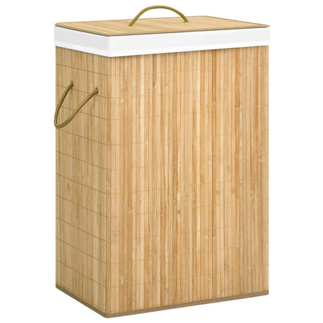 Vidaxl vaskeri kurv med 2 rum 72 l bambus