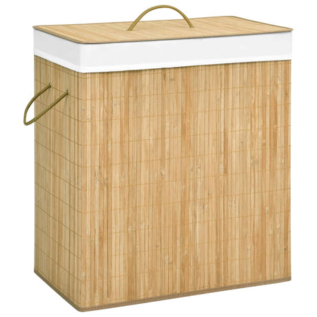 Vidaxl vaskeri kurv med 2 rum 100 l bambus