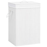 Vidaxl vaskeri kurv med 2 rum 72 l bambus hvid