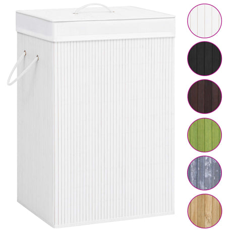Vidaxl vaskeri kurv med 2 rum 72 l bambus hvid