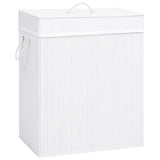 Vidaxl vaskeri kurv med 2 rum 100 l bambus hvid