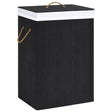 Vidaxl vaskeri kurv med 2 rum 72 l bambus sort