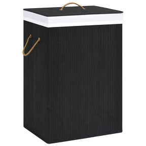Vidaxl vaskeri kurv med 2 rum 72 l bambus sort