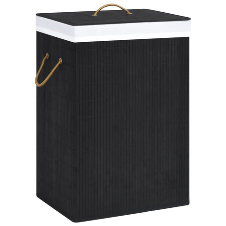 Vidaxl vaskeri kurv med 2 rum 72 l bambus sort