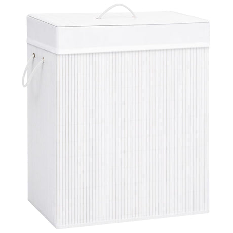 Vidaxl vaskeri kurv med 1 boks 83 l bambus hvid