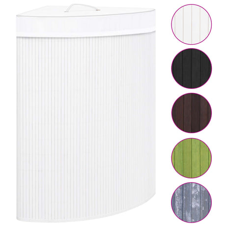 Vidaxl Hoekwasmand 60 L Bambus White