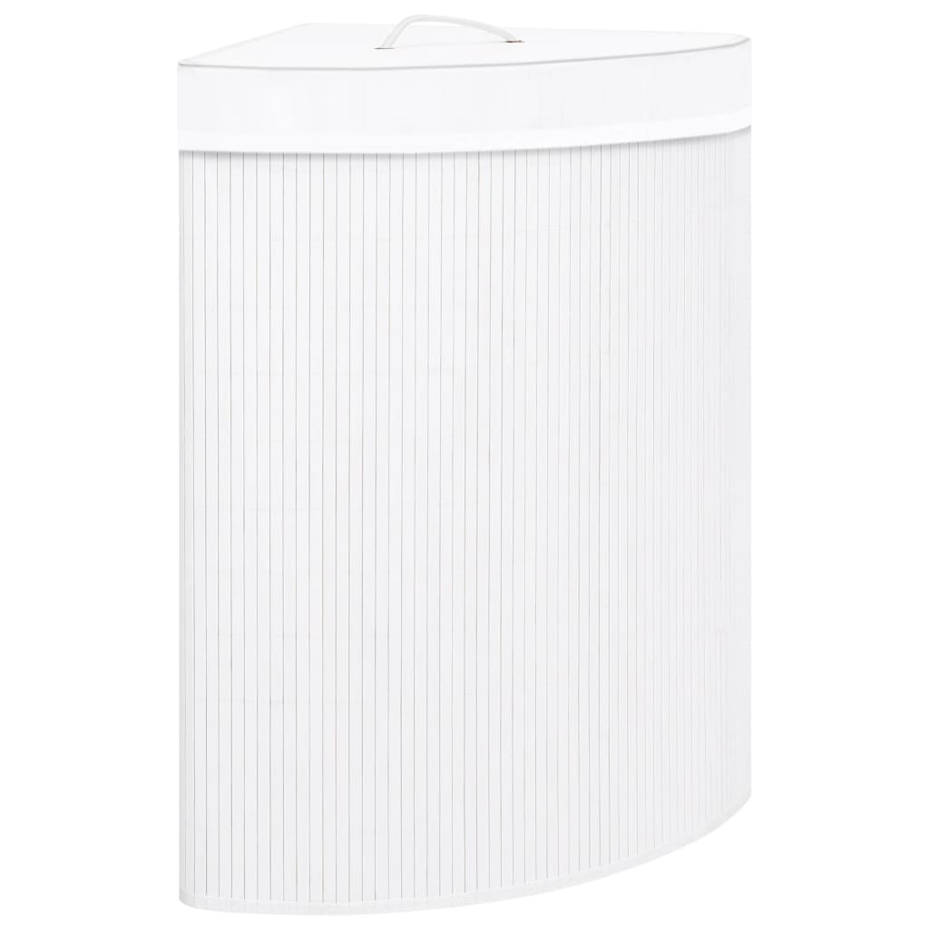 Vidaxl Hoekwasmand 60 L Bambus White