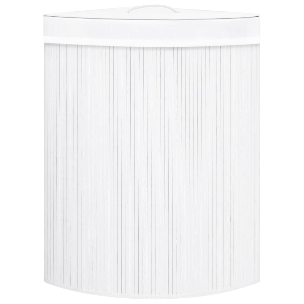 Vidaxl Hoekwasmand 60 L Bambus White