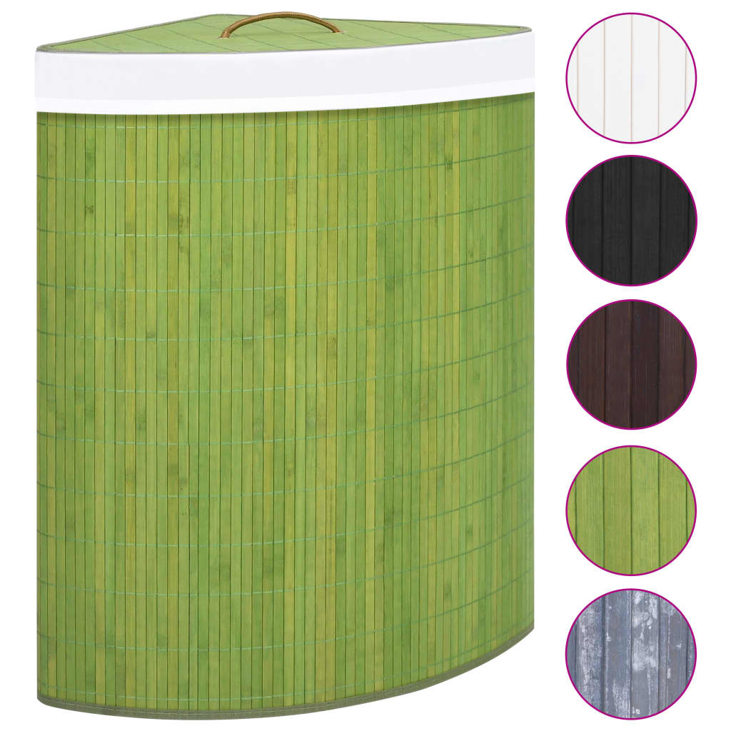 Vidaxl Hoekwasmand 60 L bambusgrøn