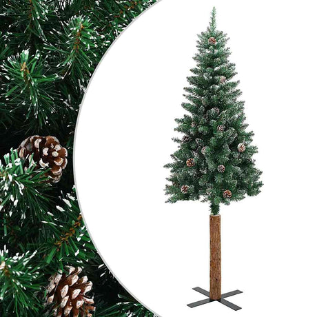 Vidaxx juletræ med ægte træ og snesmal 150 cm grøn