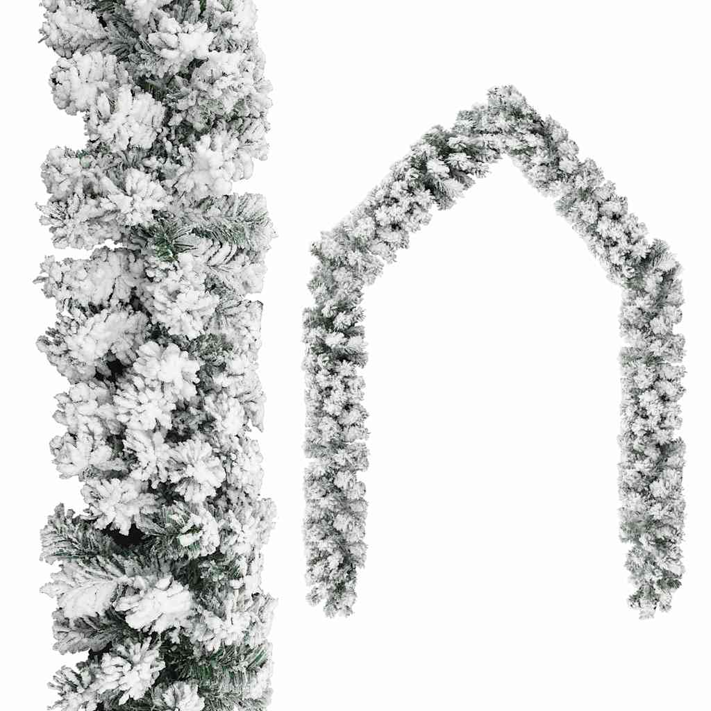 Vidaxx juleguirlande med sne 5 m PVC grøn