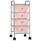 Vidaxl Storage Trolley med 4 skuffer mobil plastrosa