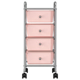 Vidaxl Storage Trolley med 4 skuffer mobil plastrosa