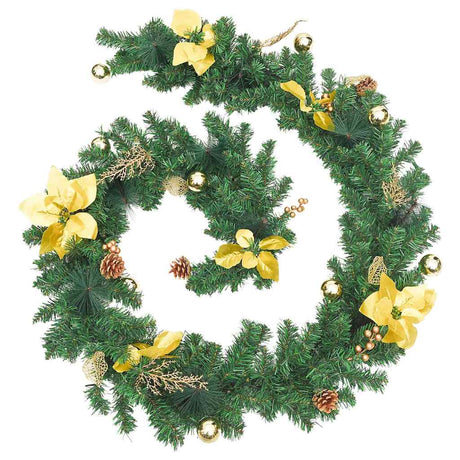 Vidaxl Christmas Garland med LED -lys 2,7 M PVC Green