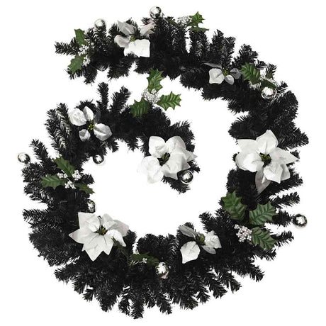 Vidaxl julegarland med LED -lys 2,7 m PVC sort