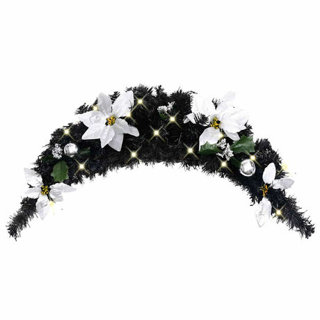 Vidaxl julebue med LED -lys 90 cm PVC sort