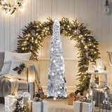 Vidaxx kunstigt juletræ pop-up 120 cm hætte sølvfarvet