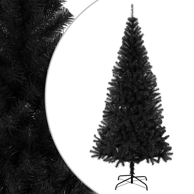 Vidaxl Kunstkerstboom med standard 210 cm PVC sort