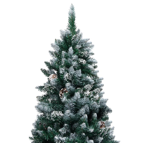 Vidaxx kunstigt juletræ med kogler og hvid sne 180 cm