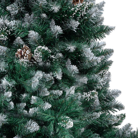 Vidaxx kunstigt juletræ med kogler og hvid sne 180 cm