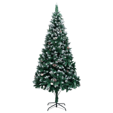 Vidaxx kunstigt juletræ med kogler og hvid sne 210 cm