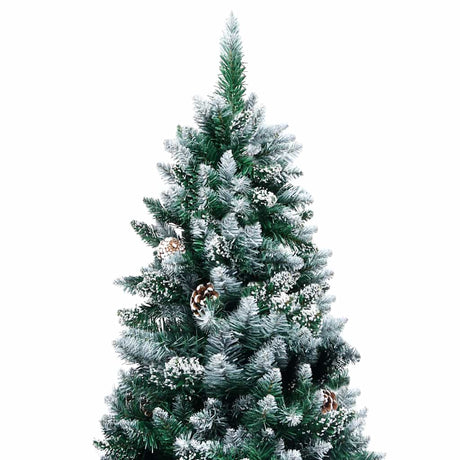 Vidaxx kunstigt juletræ med kogler og hvid sne 210 cm