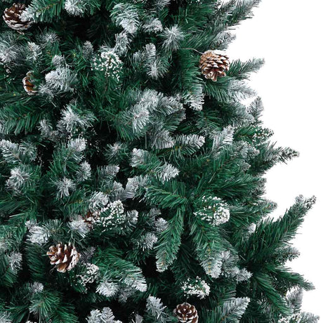 Vidaxx kunstigt juletræ med kogler og hvid sne 210 cm