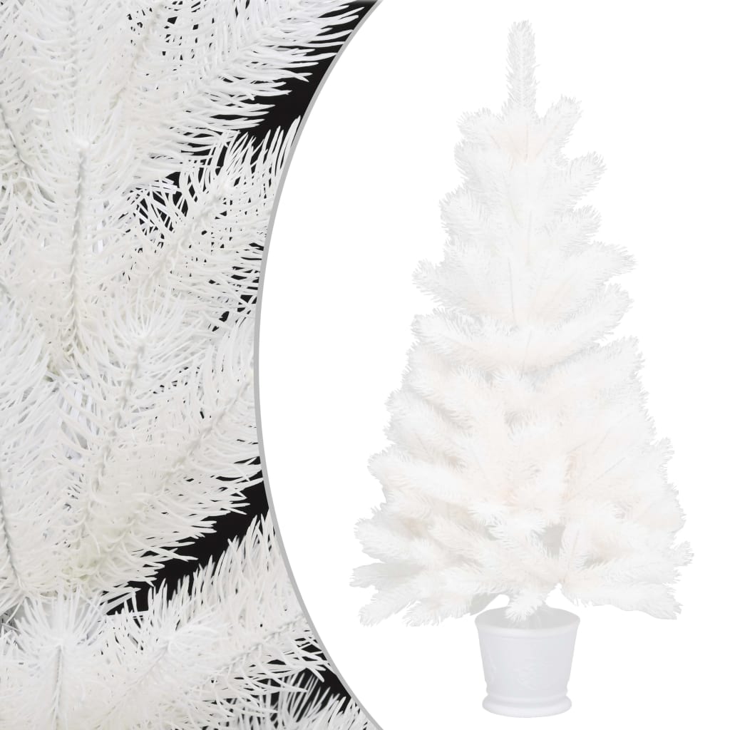 Vidaxl Kunstkerstboom med naturtro nåle 90 cm hvid