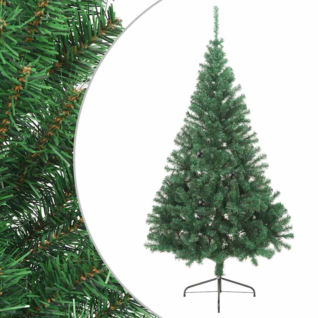 Vidaxx kunstigt juletræ med standard halv 180 cm PVC grøn