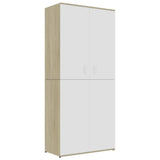 Vidaxl Shoe Cabinet 80x39x178 cm Property Wood White og Sonoma Oak Color
