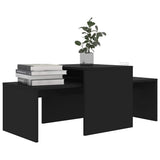 Vidaxl salontafelset 100x48x40 cm bewerkt hout zwart