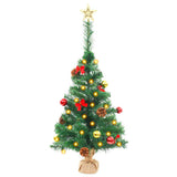 Vidaxl Kunstkerstboom med belysning og julekugler 64 cm grøn