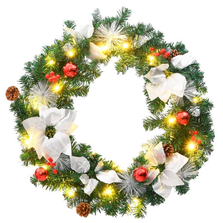 Vidaxl julekrans med LED -lys 60 cm PVC Green