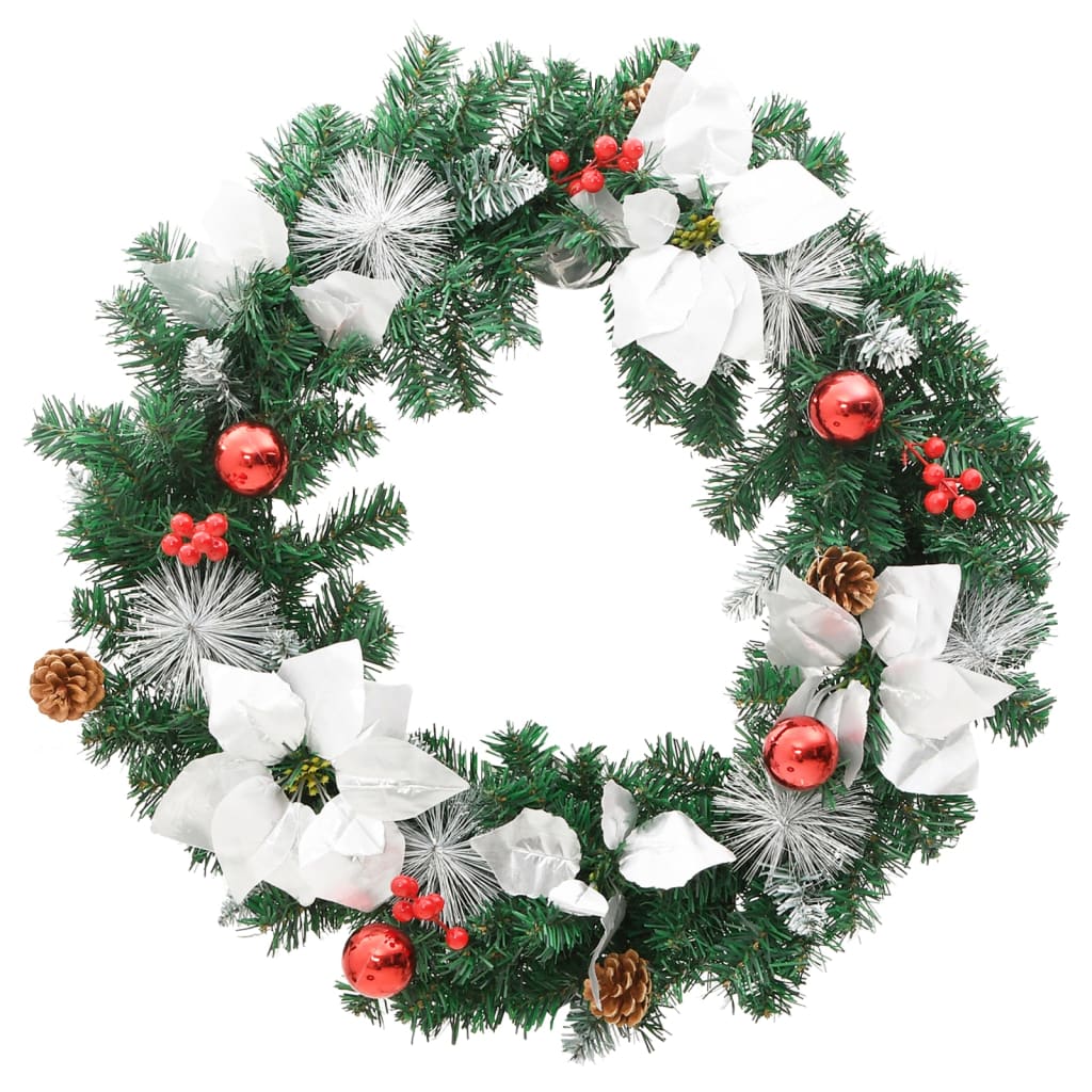 Vidaxl julekrans med LED -lys 60 cm PVC Green