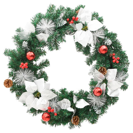 Vidaxl julekrans med LED -lys 60 cm PVC Green