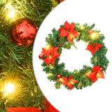 Vidaxl julekrans med LED -lys 60 cm PVC Green