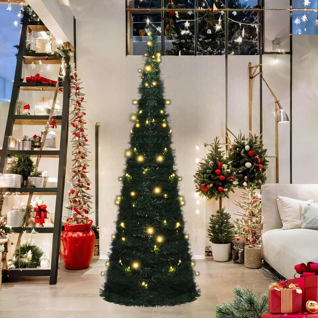 Vidaxl Kunstkerstboom med lys pop-up 180 cm grøn