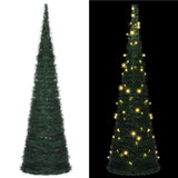 Vidaxl Kunstkerstboom med belysning Pop-Up 210 cm grøn
