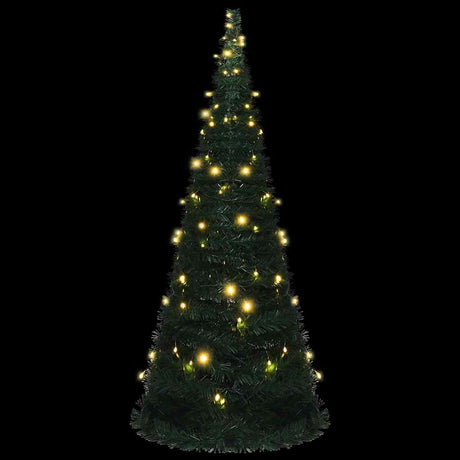 Vidaxl Kunstkerstboom med belysning Pop-Up 210 cm grøn