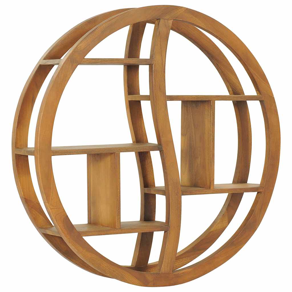Vidaxl wandschap yin yang 80x17,5x80 cm massief teakhout